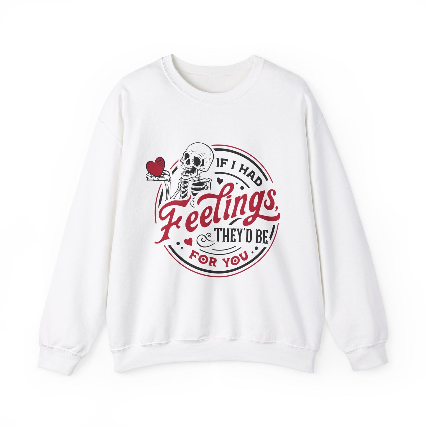 Cute Skeleton Feelings Sweatshirt - Perfect for Valentine's Day and Everyday Comfort