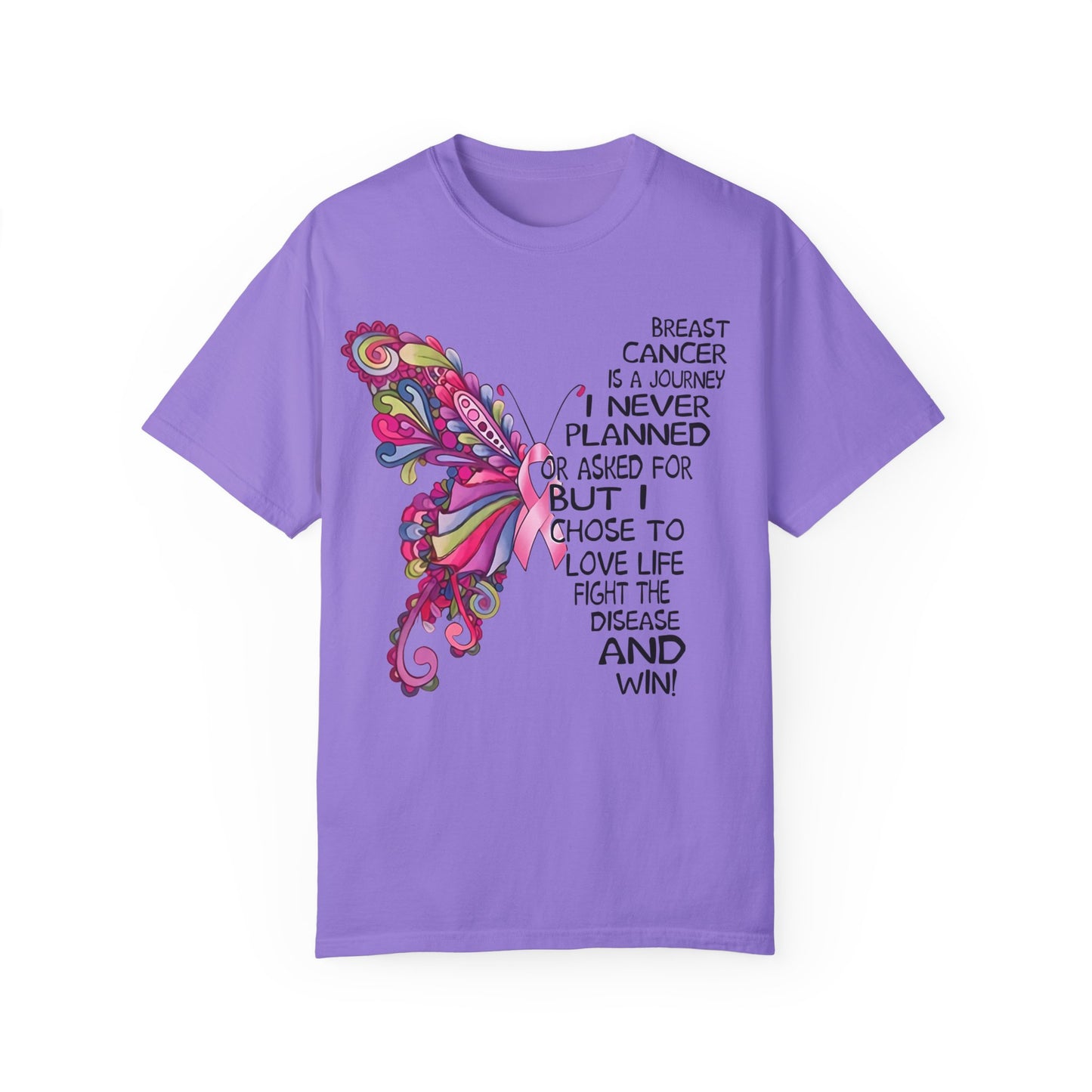 Inspirational Cancer Awareness T-Shirt – Love Life, Fight Disease, and Win!