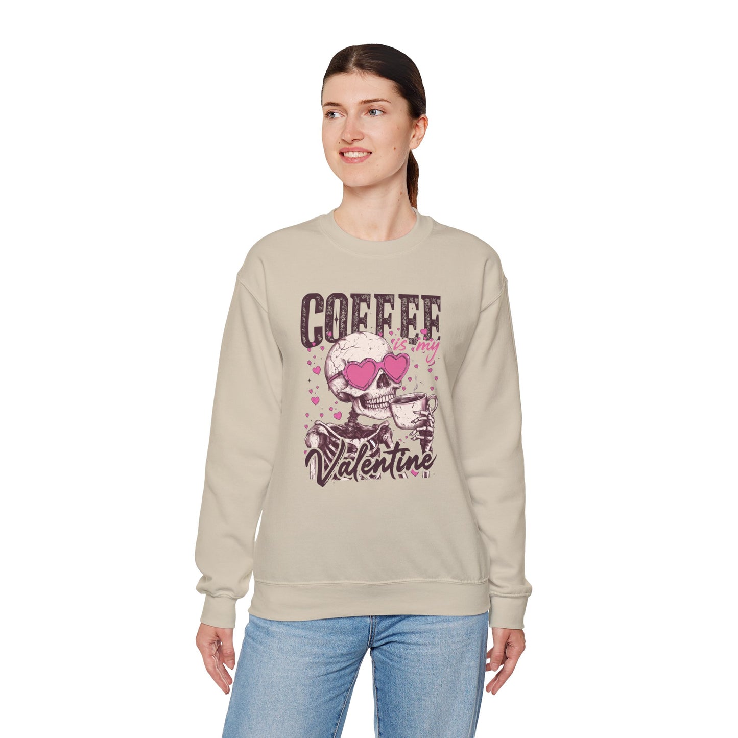 Coffee is My Valentine Crewneck Sweatshirt - Cozy Unisex Pullover for Coffee Lovers