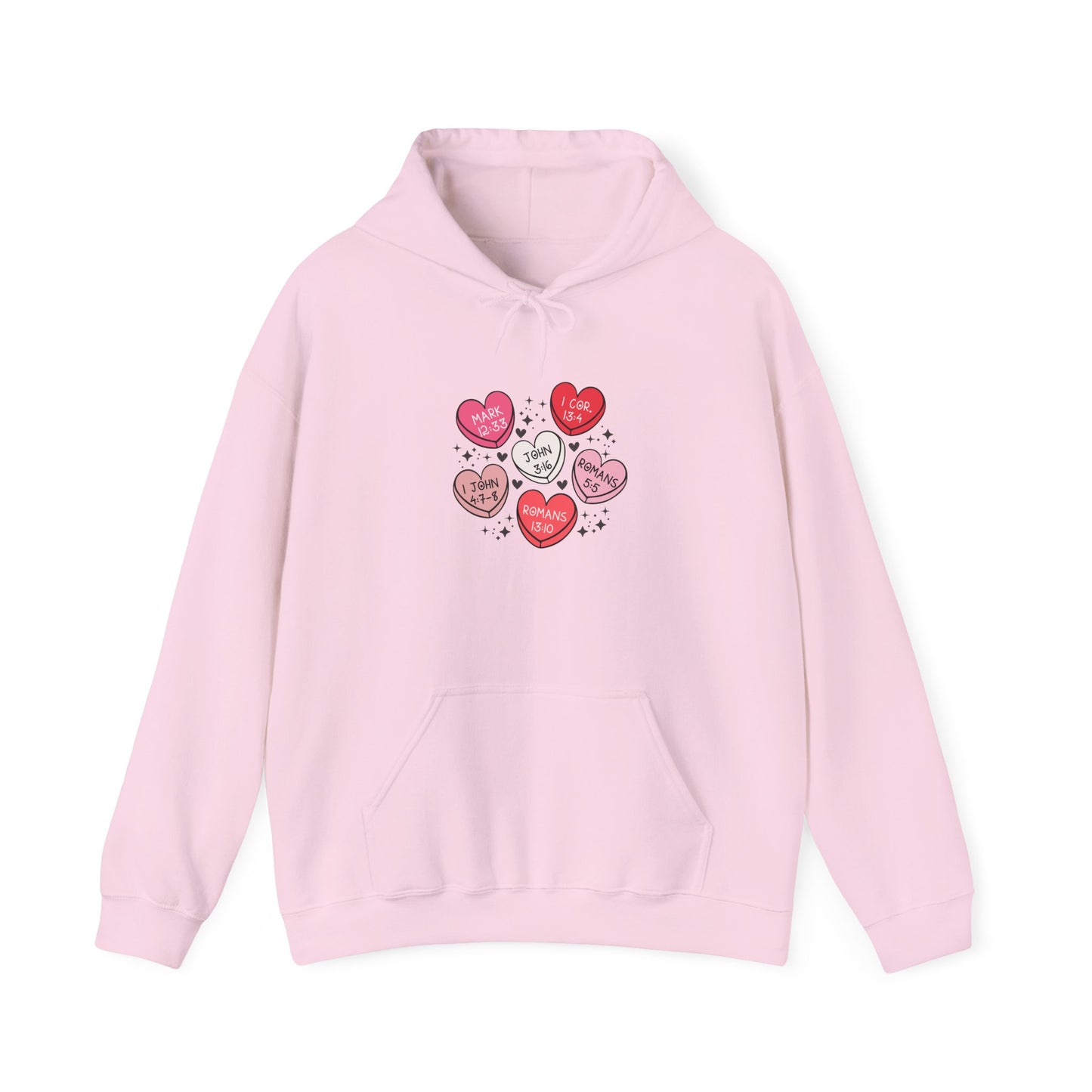 Love Heart Motif Hoodie - Valentine's Day Unisex Sweatshirt