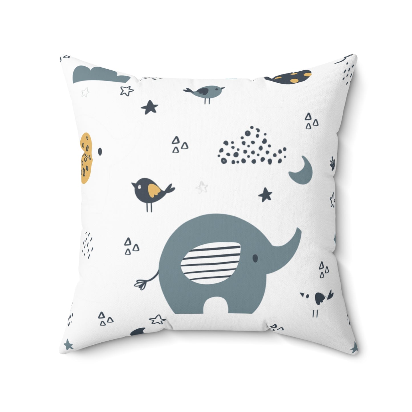 Whimsical Elephant Decorative Pillow, Baby Nursery Decor, Kids Room Accent, Playful Throw Cushion, Unique Home Decor