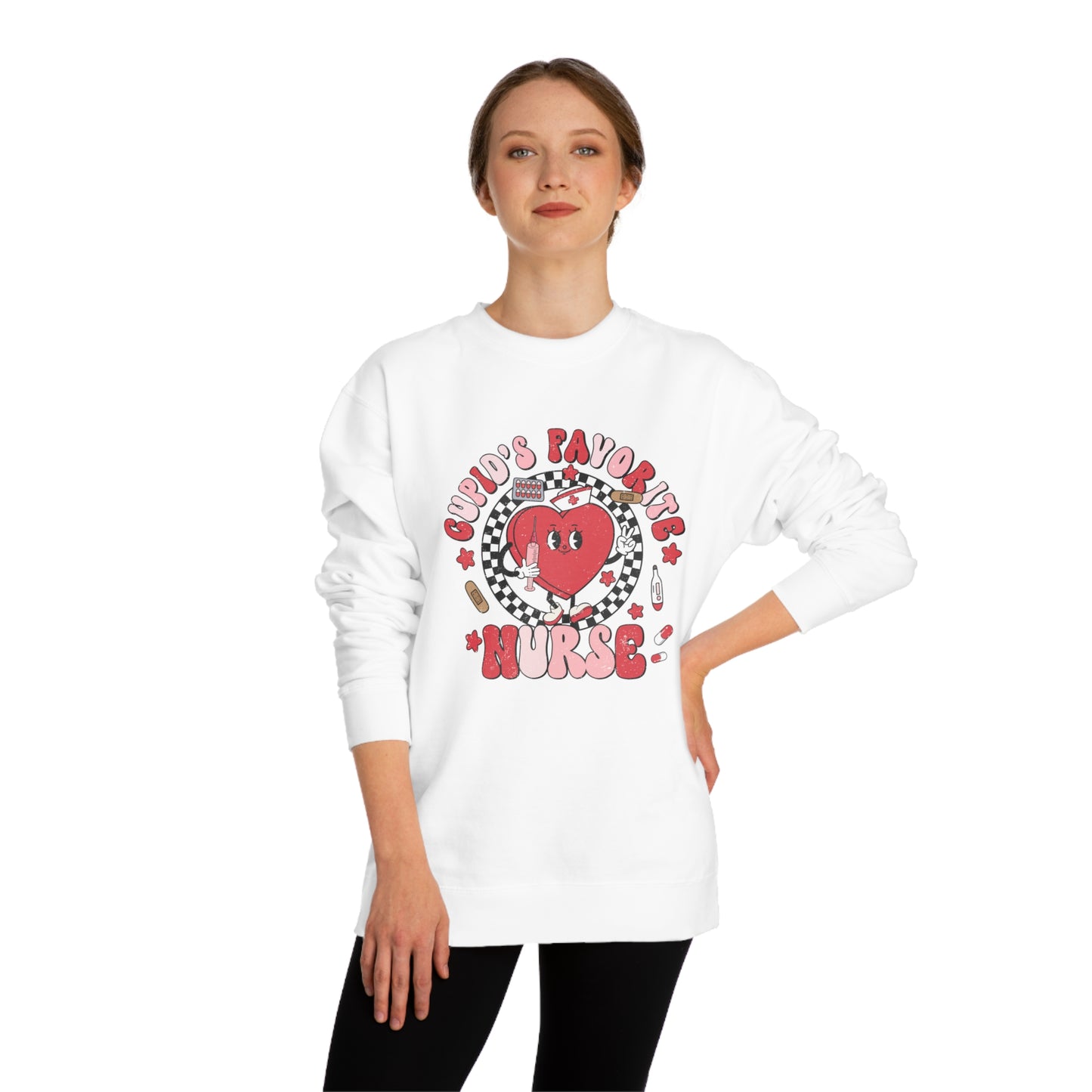 Cupid's Favorite Nurse Unisex Crew Neck Sweatshirt - Valentine's Day Gift for Healthcare Heroes