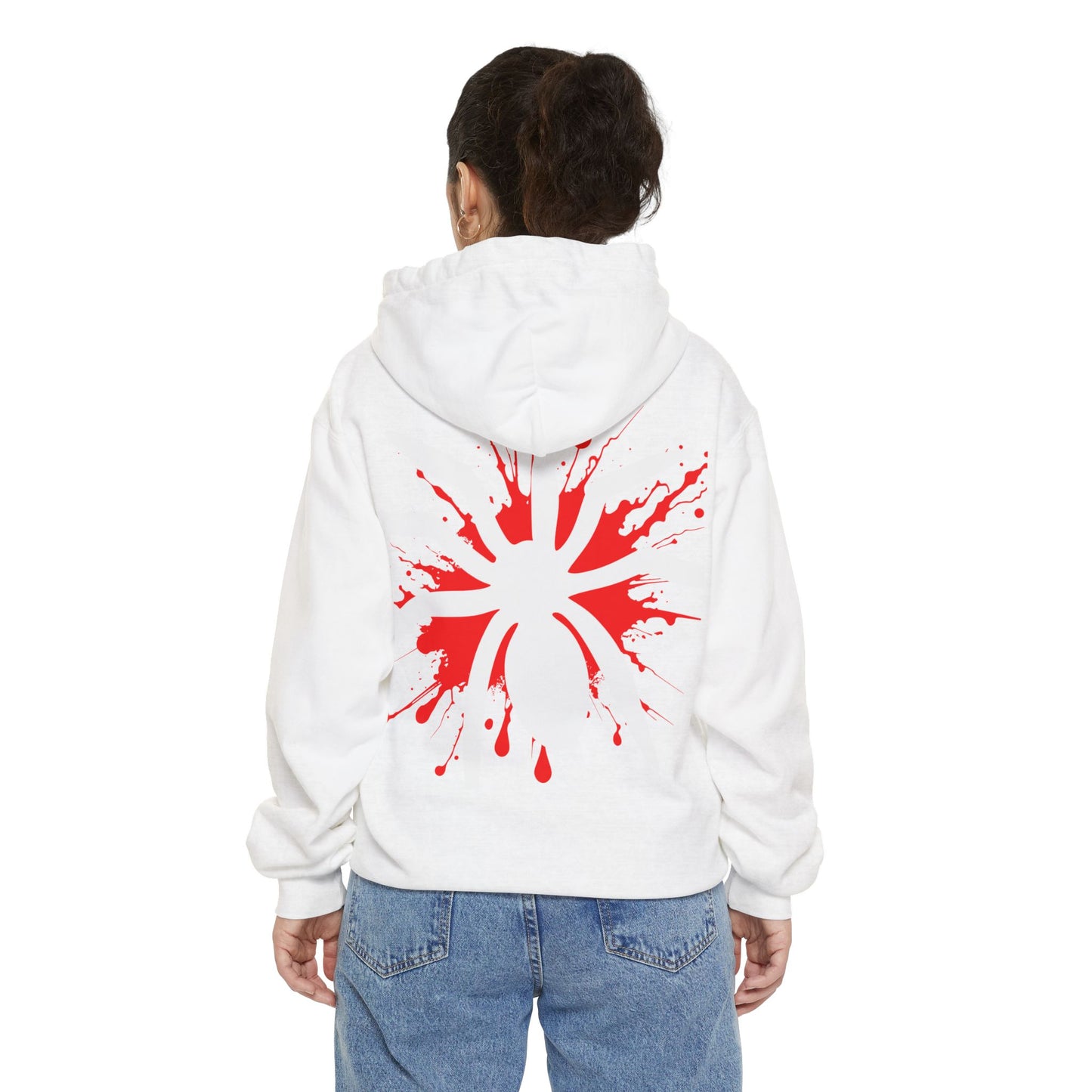 Splatter Spider Unisex Garment-Dyed Hoodie, Cozy Streetwear, Art Lover Gift, Relaxed Fashion, Casual Wear