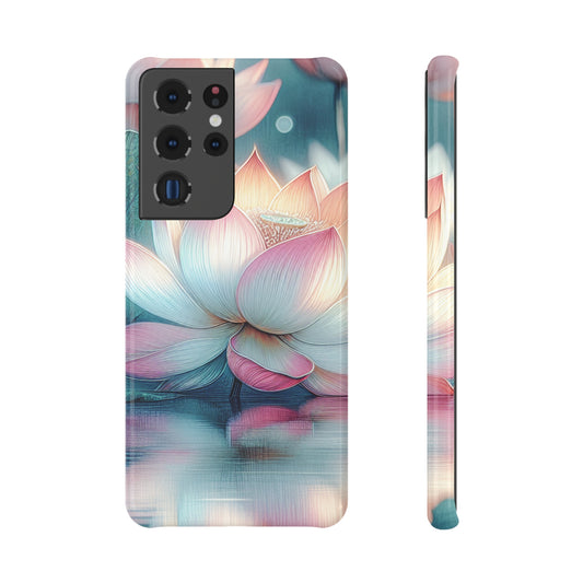 Elegant Floral Phone Case, Lotus Flower Slim Snap Case, Nature-inspired Gift, Smartphone Protection, Minimalistic Decor