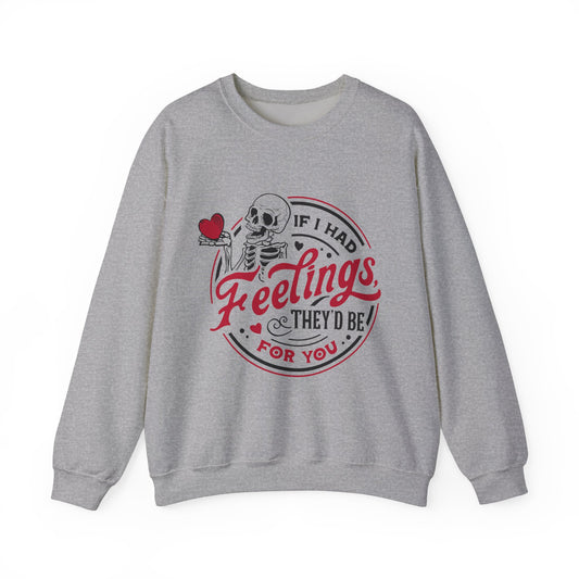 Cute Skeleton Feelings Sweatshirt - Perfect for Valentine's Day and Everyday Comfort