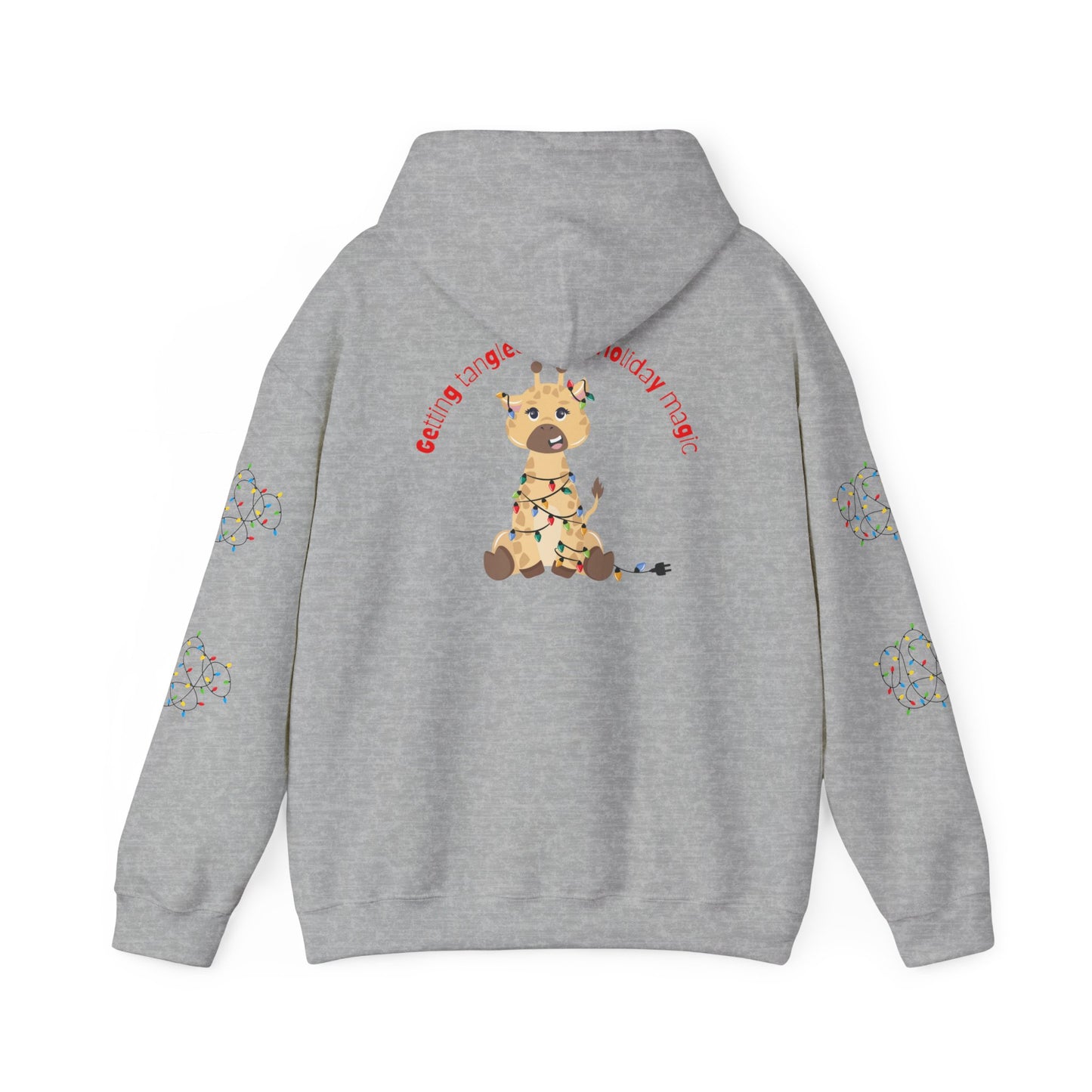 Festive Giraffe Hoodie: Cozy Holiday Sweatshirt for Christmas, Family Gatherings, Unisex Winter Wear, Cute Holiday Apparel, Gift