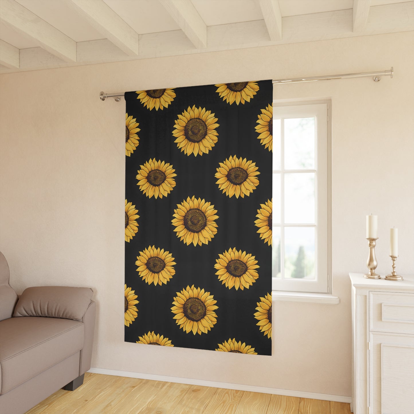 Sunflower Window Curtains, Cheerful Home Decor, Floral Blackout Drapes - Summer Vibes, Living Room Accent, Gift for Plant Lovers