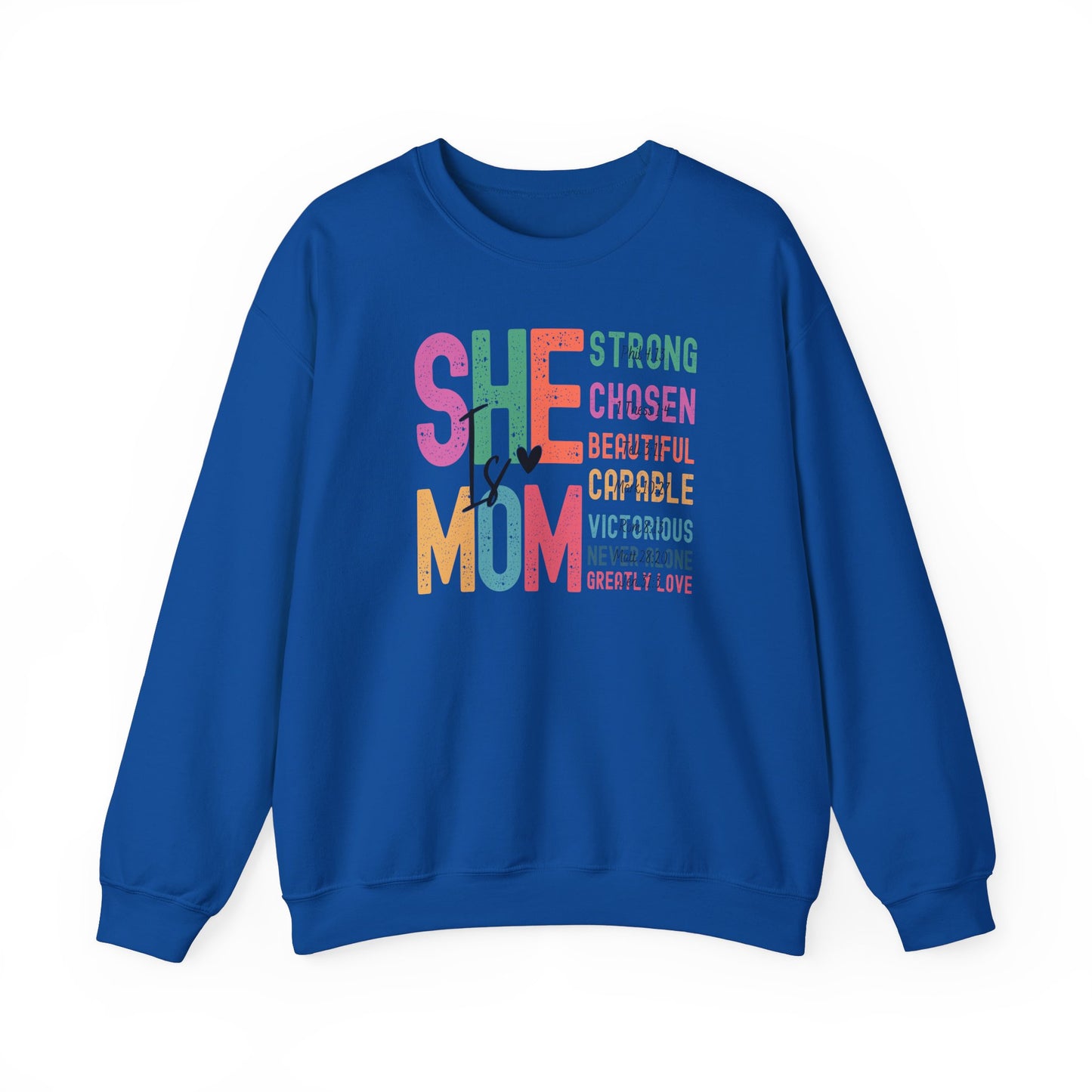 She Is Mom Sweatshirt, Inspirational Crewneck, Mother's Day Gift, Cozy Pullover for Moms, Unique Mom Appreciation Gift