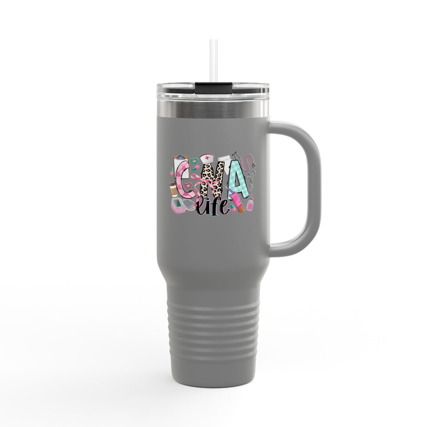 Travel Mug, 40oz 'Glam Life' Design for Medical Professionals, CNA Life