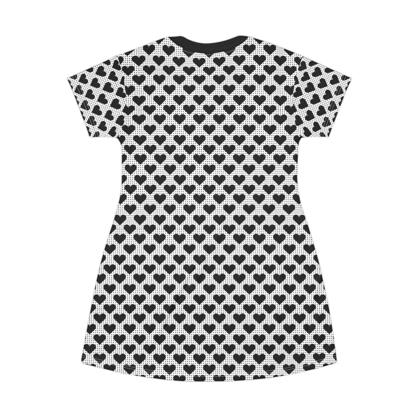 Heart Print T-Shirt Dress for Casual Wear