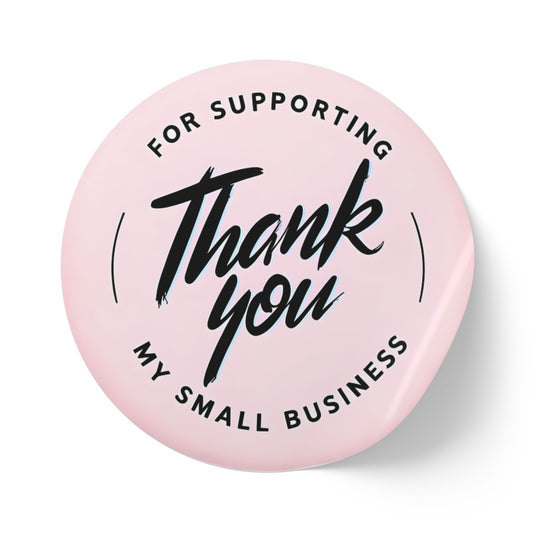 Thank You Round Sticker Label Rolls - Support Small Business Labels