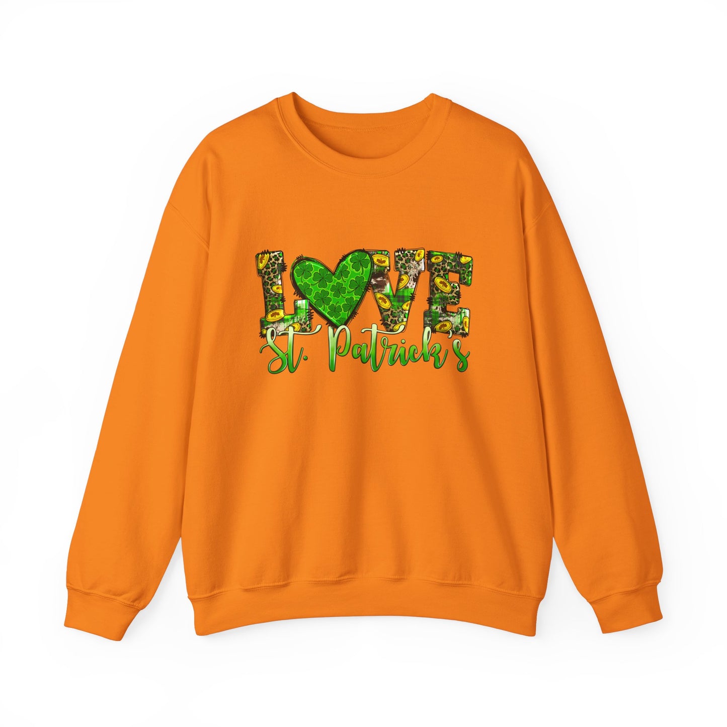 St. Patricks Day Love Sweatshirt, Cozy Crewneck for Celebrations, Unisex Gift, Festive Apparel, Holiday Style, Irish Pride