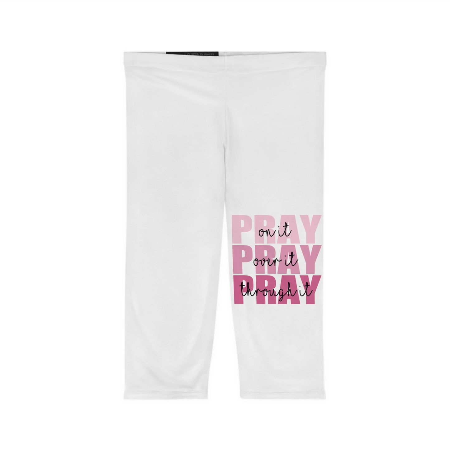 Inspirational Women’s Capri Leggings - 'Pray On It' Motivational Fitness Wear