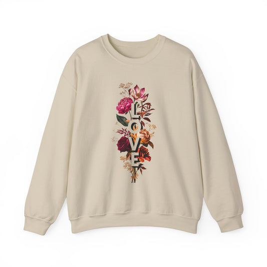 Floral Love Sweatshirt - Cozy Crewneck for Valentine's Day, Mother's Day, Birthday - Spring Fashion, Casual Style