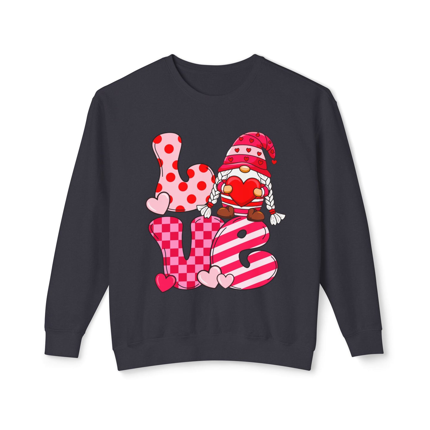 Playful Love Sweatshirt, Cute Valentine's Gift, Cozy Crewneck, Unisex Lightweight, Heart Designs, Perfect for Couples, Date Nights