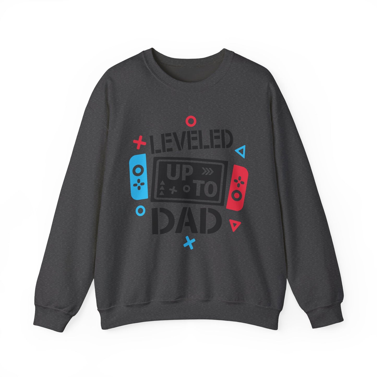 'Leveled Up to Dad' Unisex Crewneck Sweatshirt for Gamers