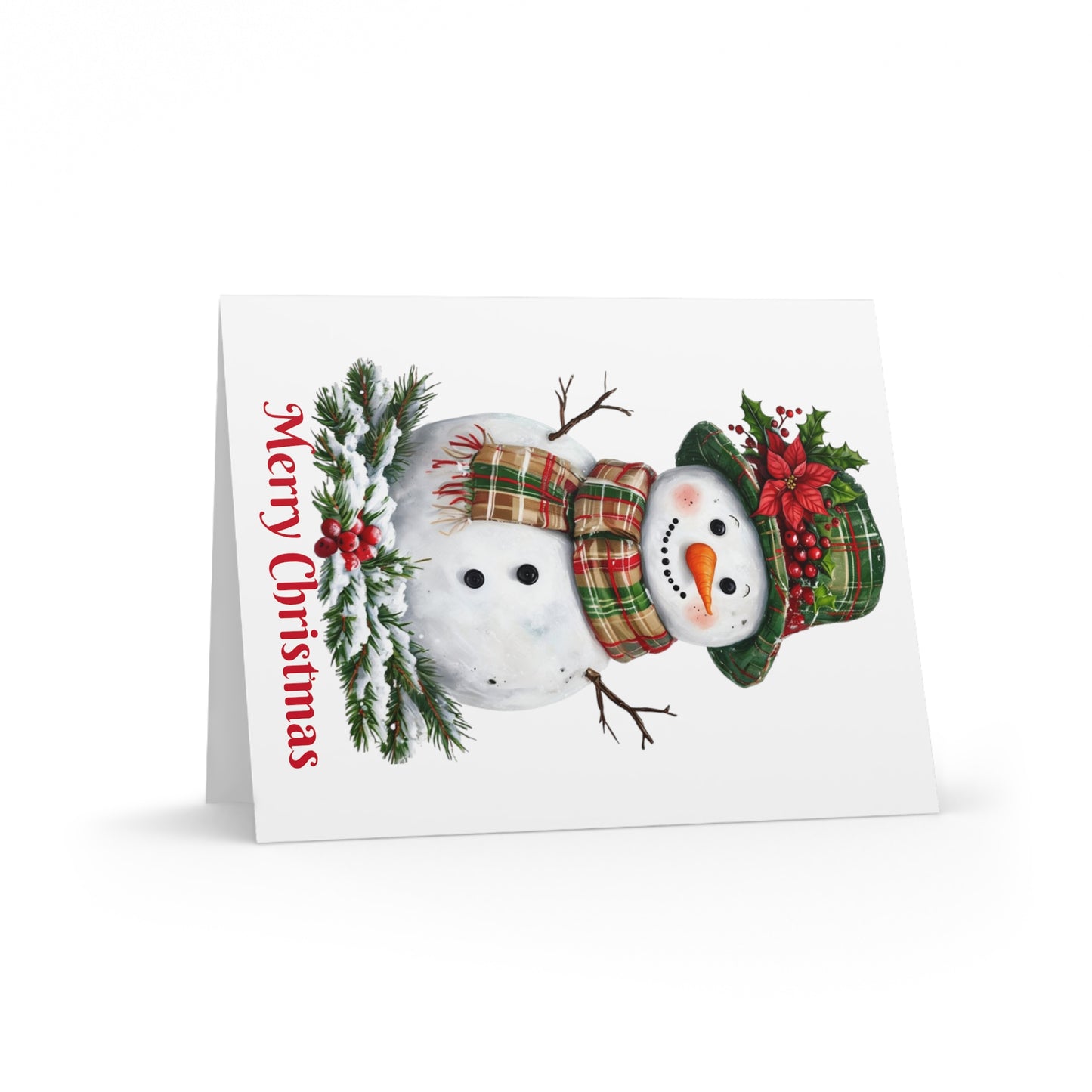 Merry Christmas Snowman Greeting Cards Set, Holiday Cards, Festive Greetings, Winter Cards, Christmas Wishes