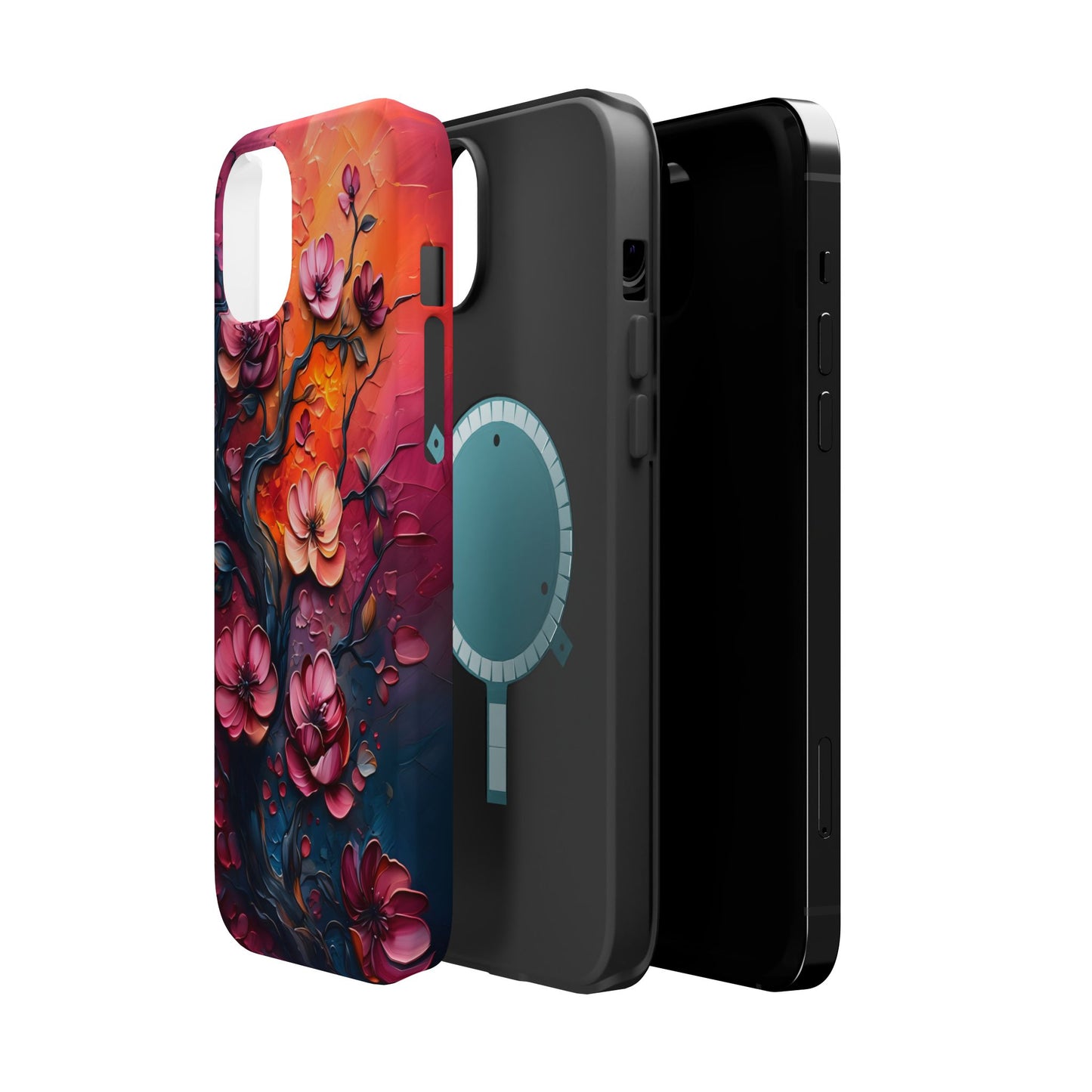 Floral Magnetic Tough Case - Colorful Flower Design Phone Cover, Gift for Her, Smartphone Accessories, Nature Lover, Unique