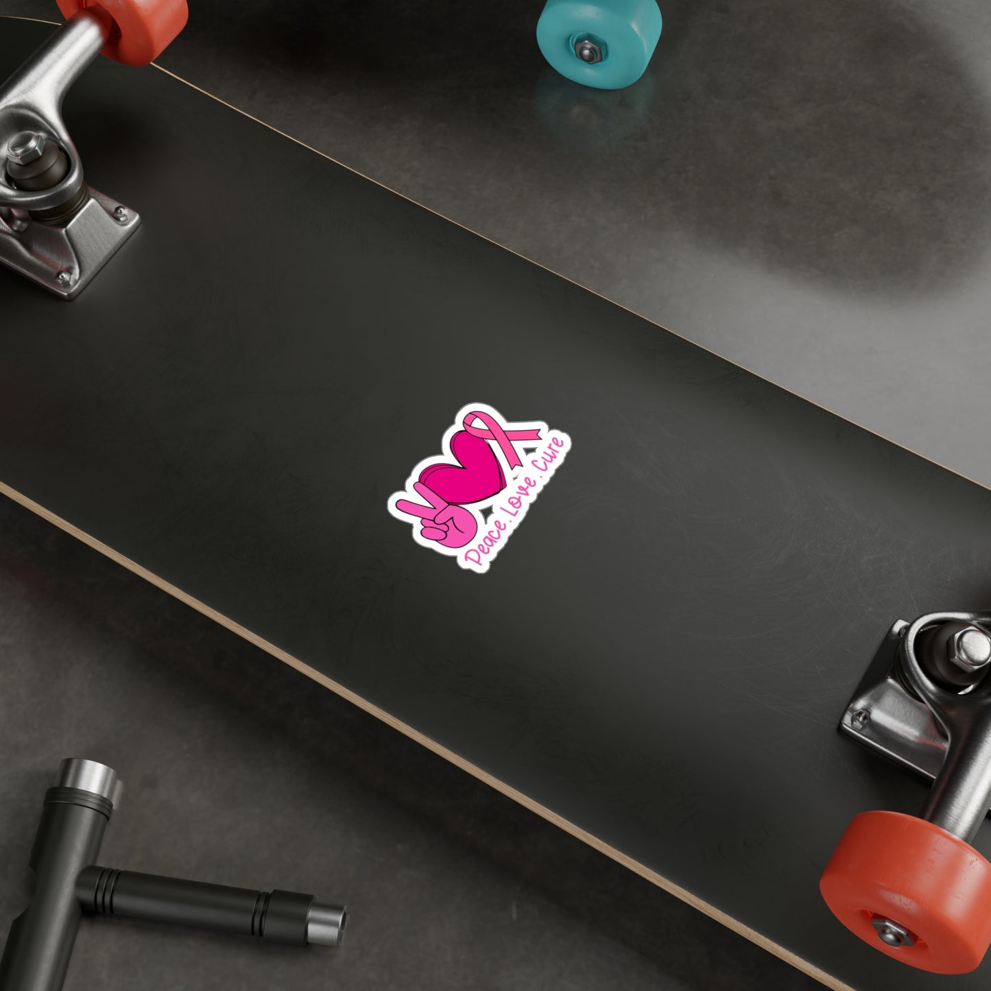 Peace Love Cure Vinyl Decals - Pink Ribbon Stickers for Awareness & Support