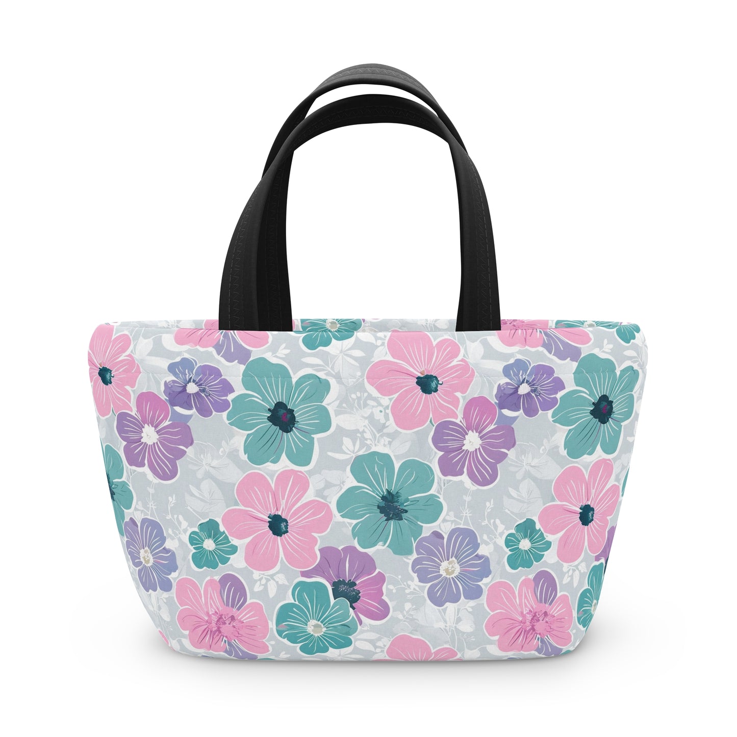 Floral Lunch Bag, Insulated Tote, Reusable Food Carrier, Picnic Bag, Eco-Friendly Gift, Ideal for Work and School