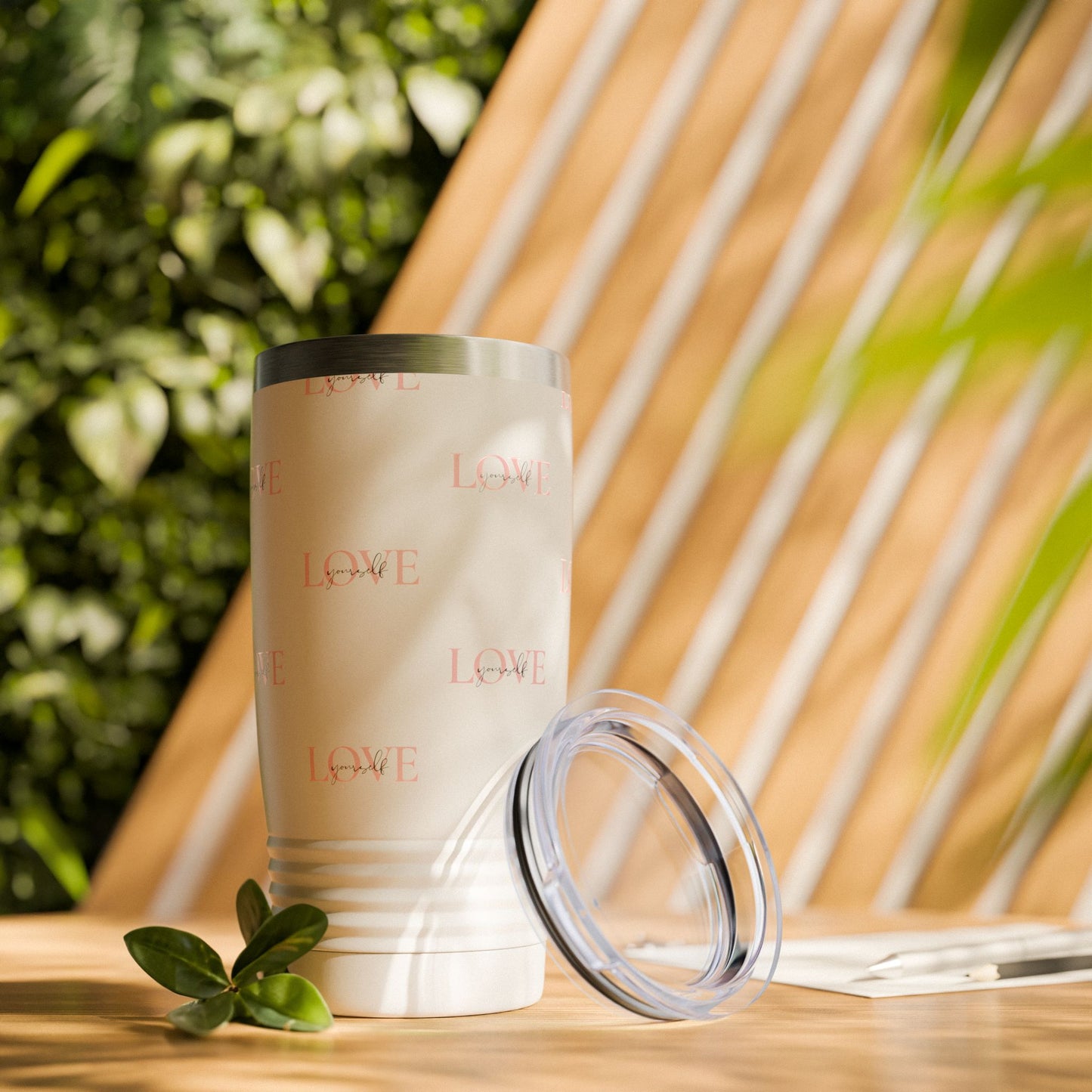 Love Pattern Ringneck Tumbler, 20oz | Stylish Travel Mug | Perfect Gift for Her | Motivational Drinkware | Wedding Favors, Anniversary