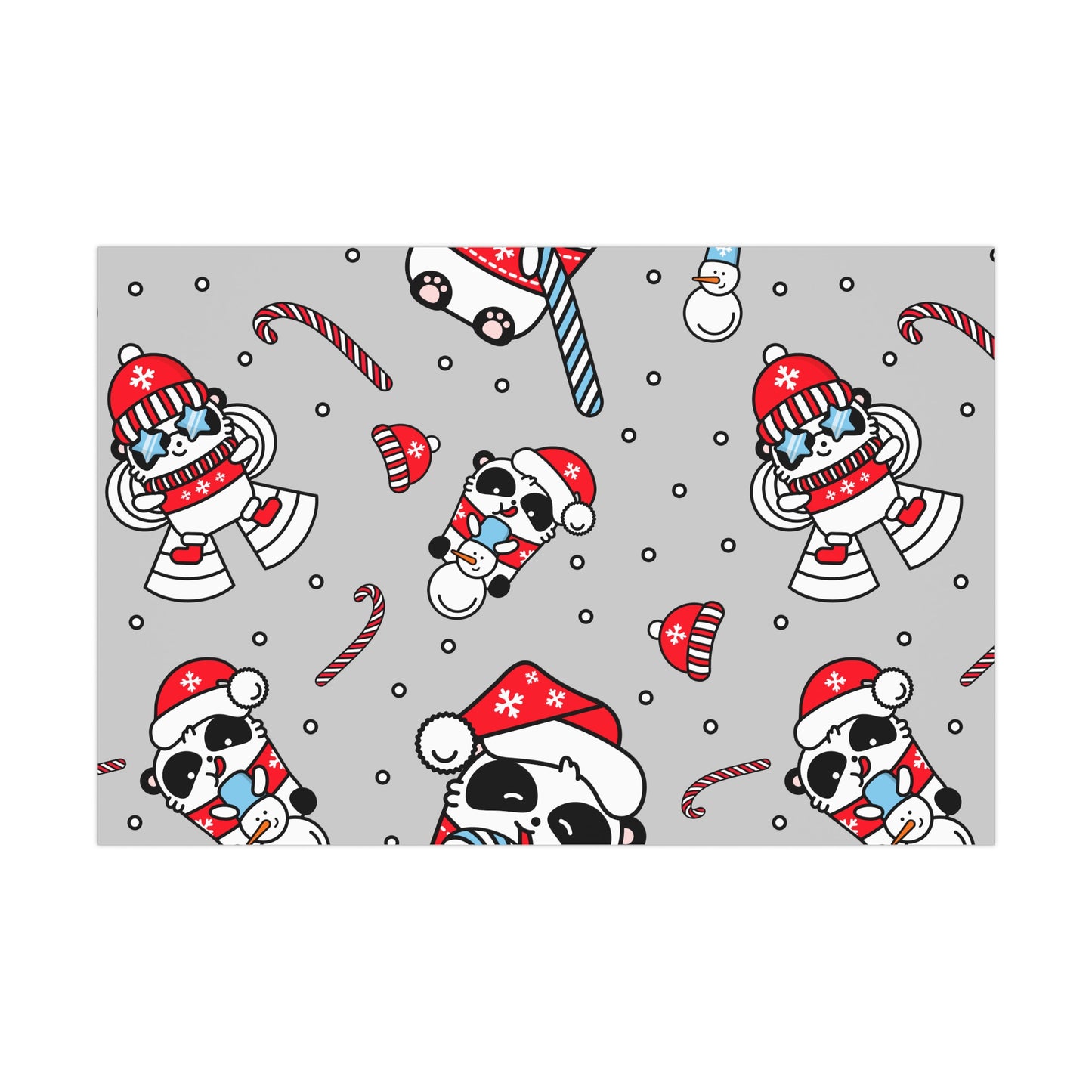 Gift Wrap Papers: Holiday Panda Print for Christmas & Birthdays - Festive Decorative Party Supplies, Wrapping Sheets, Cute Design