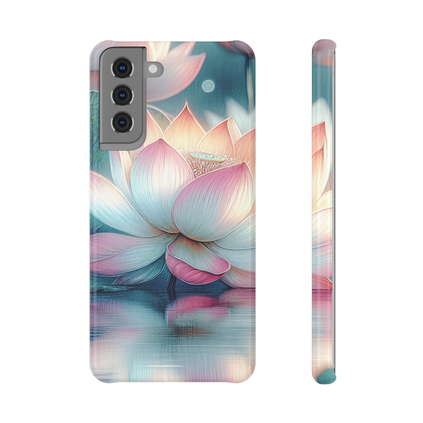 Elegant Floral Phone Case, Lotus Flower Slim Snap Case, Nature-inspired Gift, Smartphone Protection, Minimalistic Decor