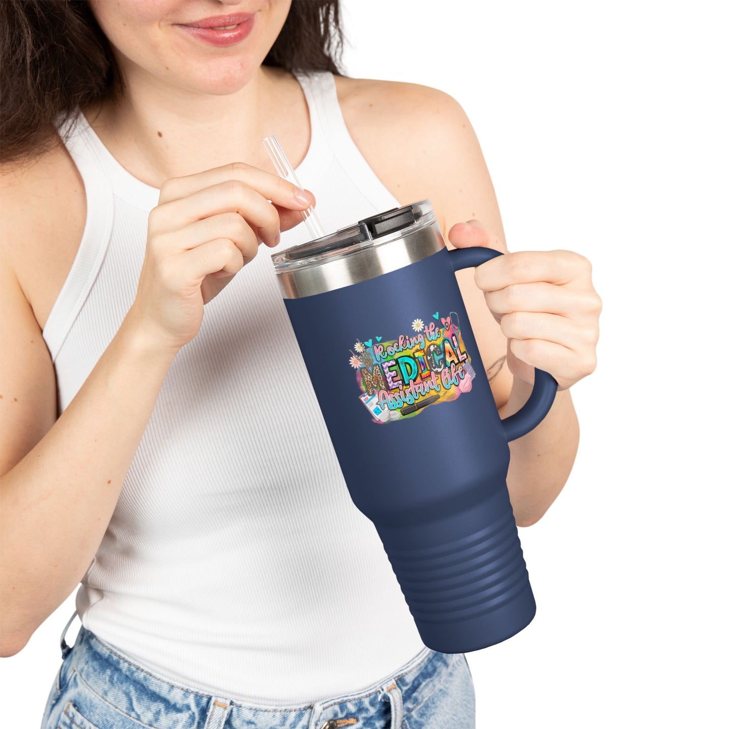 Colorful Insulated Travel Mug - Perfect for Medical Professionals