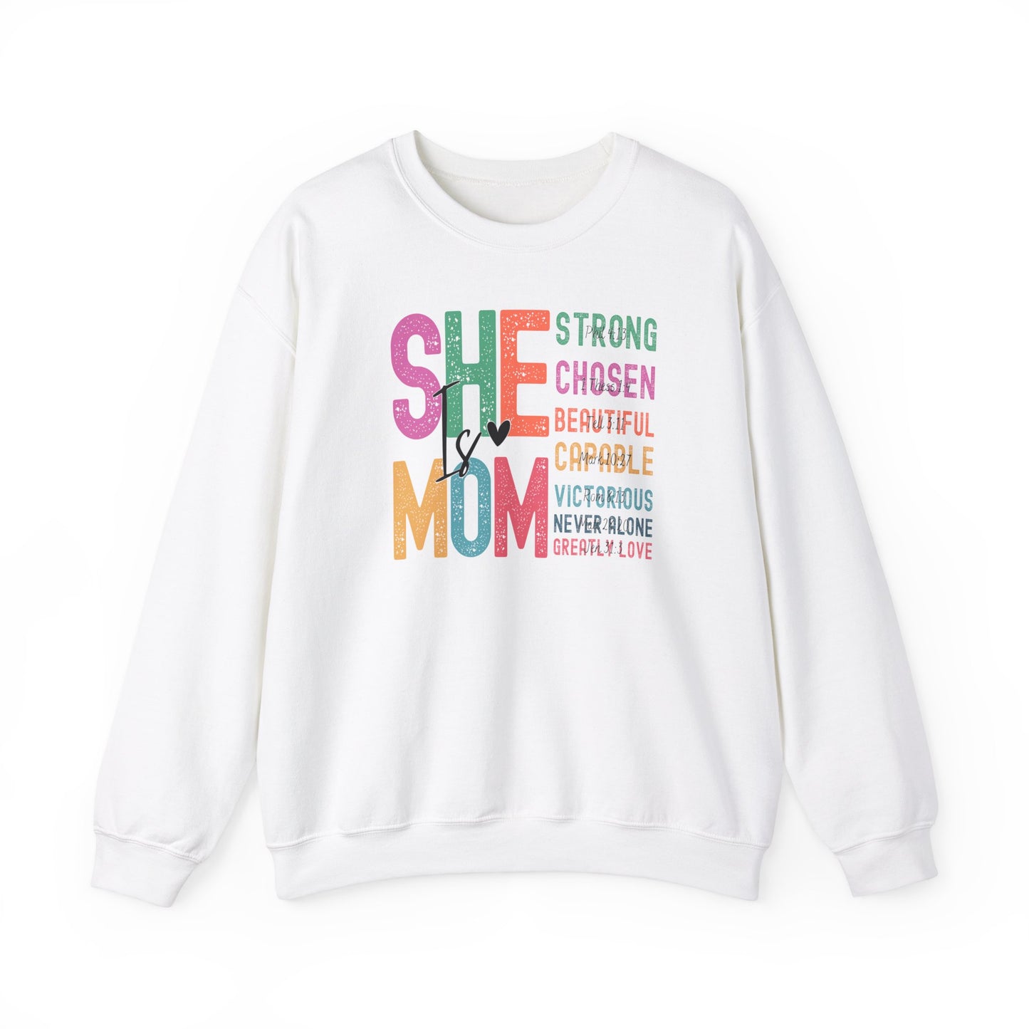 She Is Mom Sweatshirt, Inspirational Crewneck, Mother's Day Gift, Cozy Pullover for Moms, Unique Mom Appreciation Gift