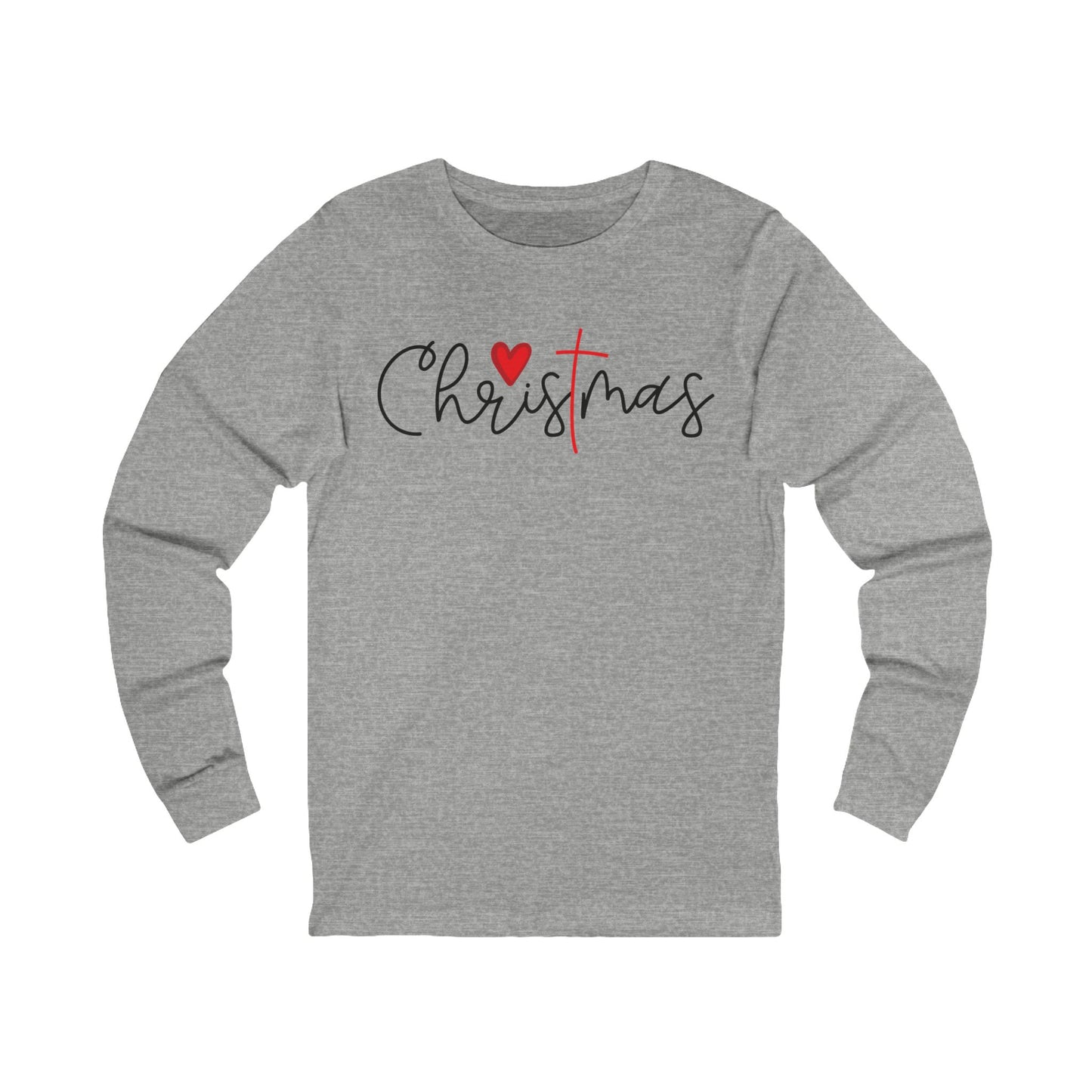 Faith & Love Christmas Long Sleeve Tee, Unisex Holiday Shirt, Religious Christmas Gift, Festive Apparel for All, Cozy Christmas Outfit,