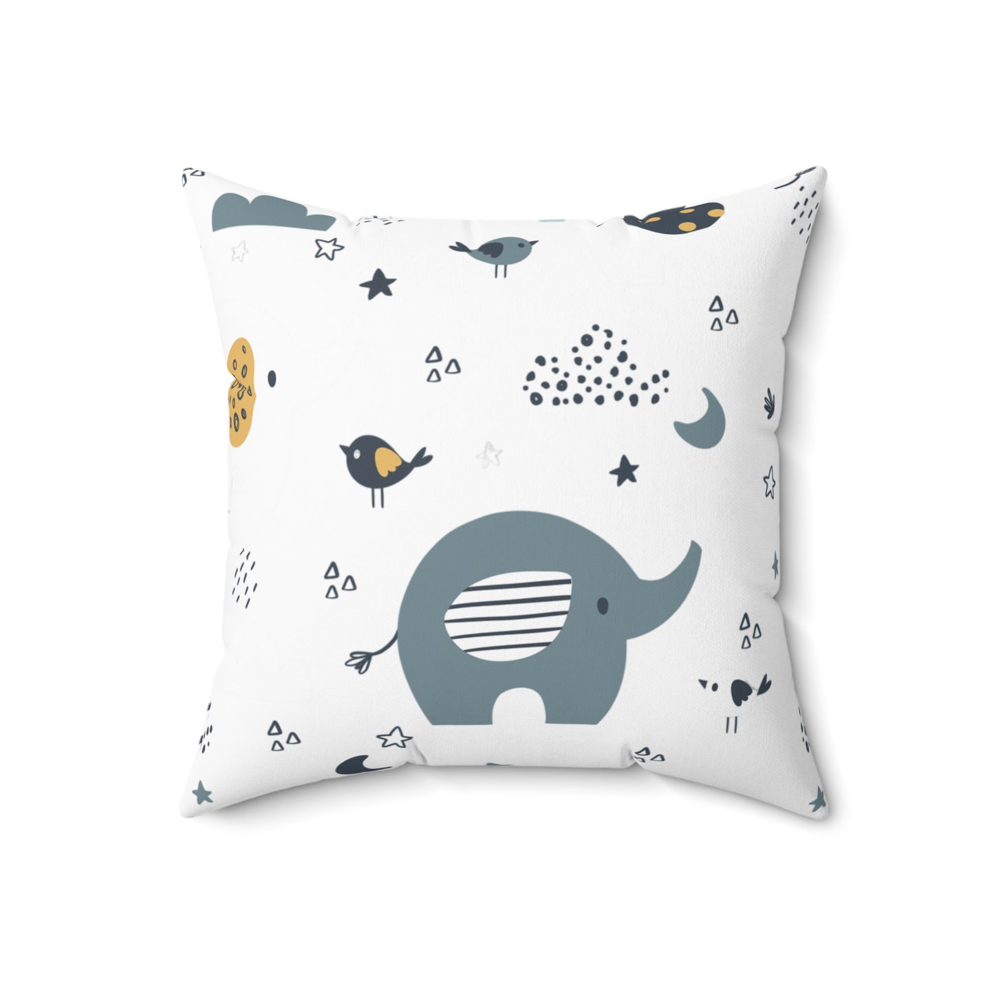 Whimsical Elephant Decorative Pillow, Baby Nursery Decor, Kids Room Accent, Playful Throw Cushion, Unique Home Decor