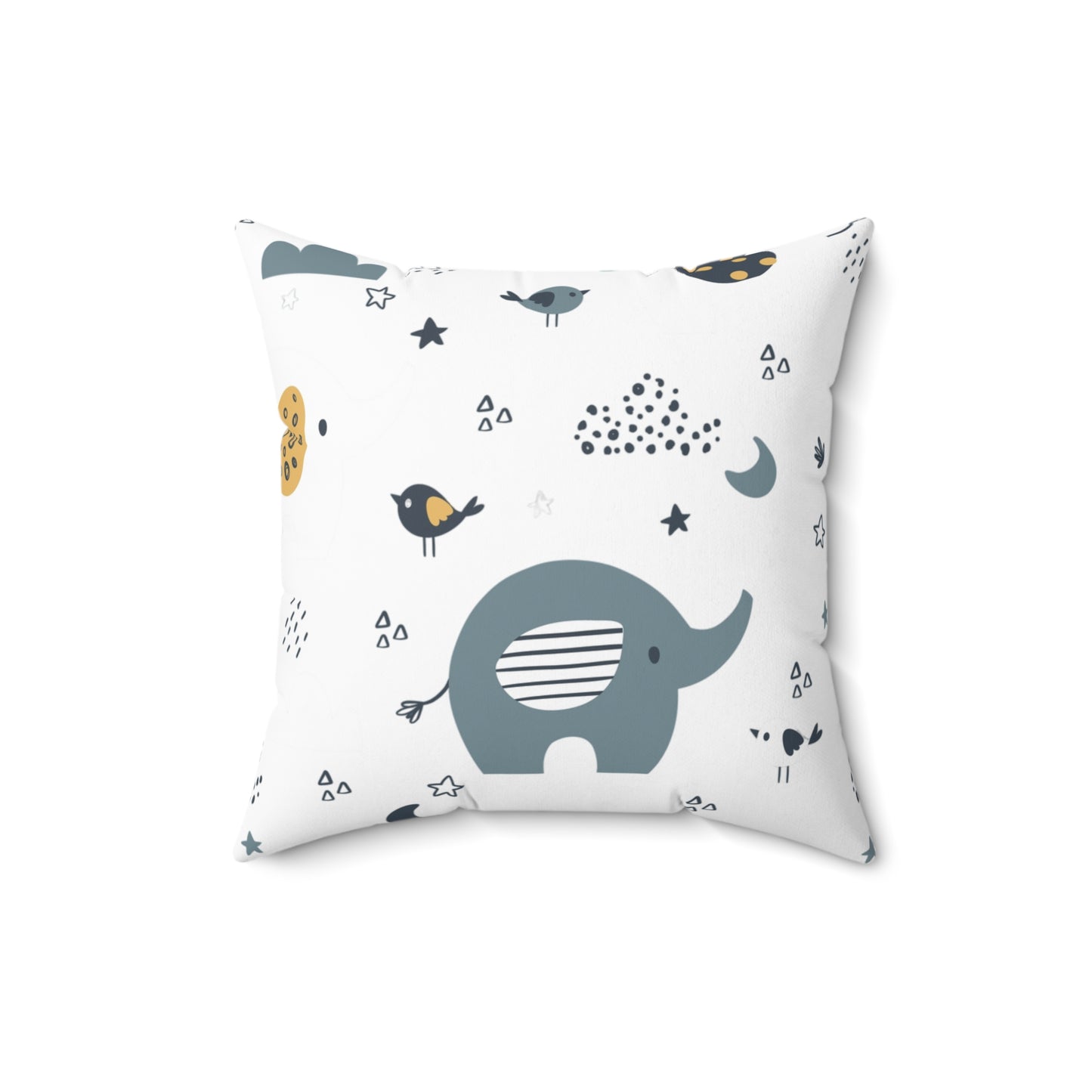 Whimsical Elephant Decorative Pillow, Baby Nursery Decor, Kids Room Accent, Playful Throw Cushion, Unique Home Decor