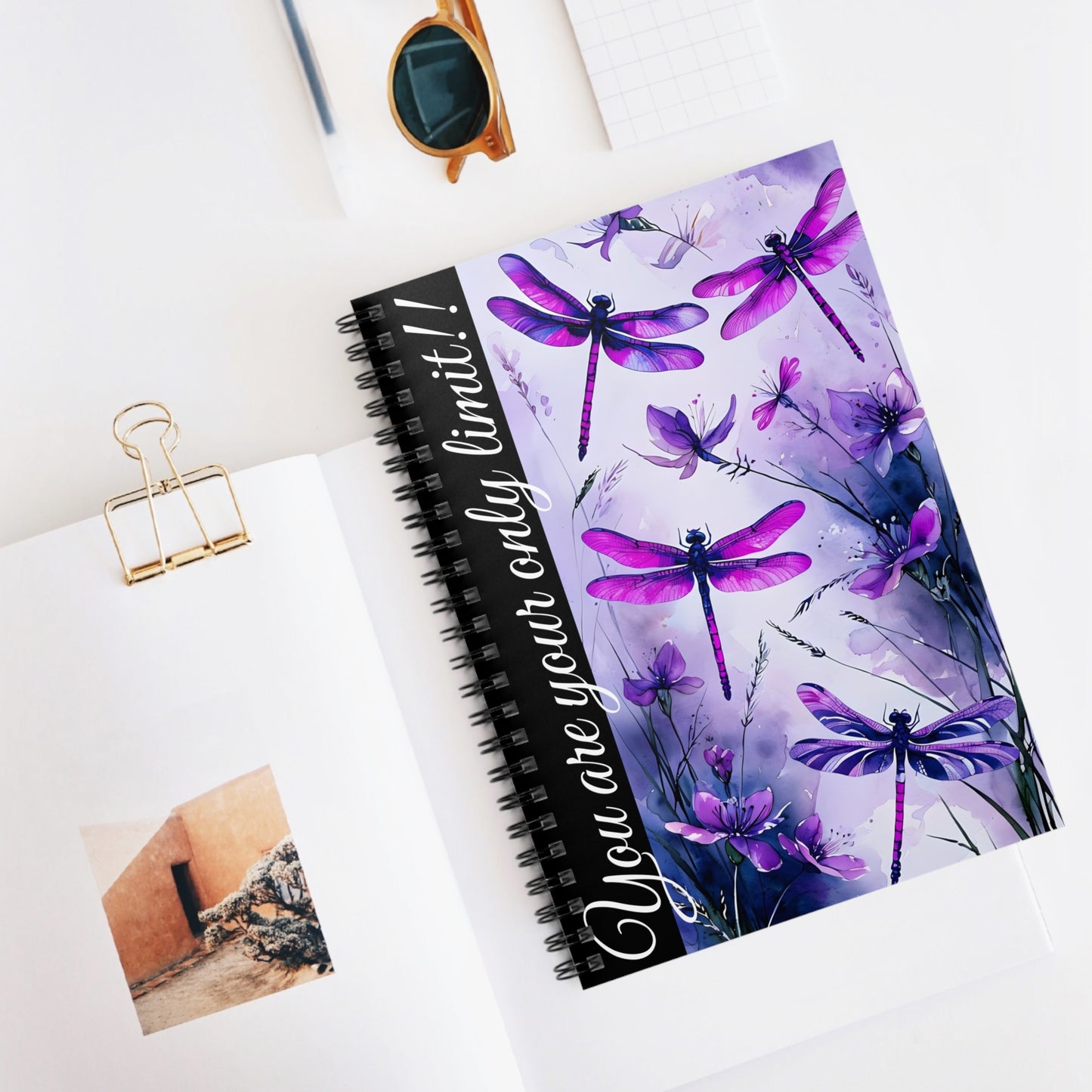 Inspirational Floral Spiral Notebook - 'You Are Your Only Limit'