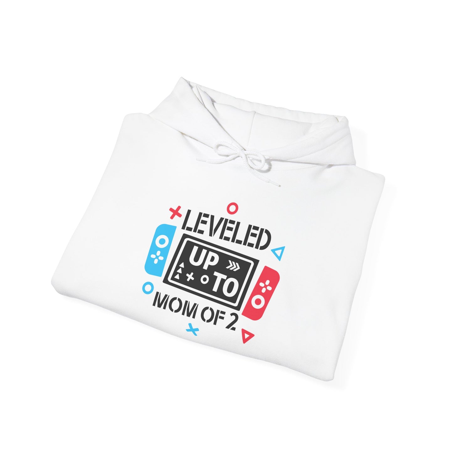 Gaming Mom Unisex Hooded Sweatshirt - 'Leveled Up Mom of 2'