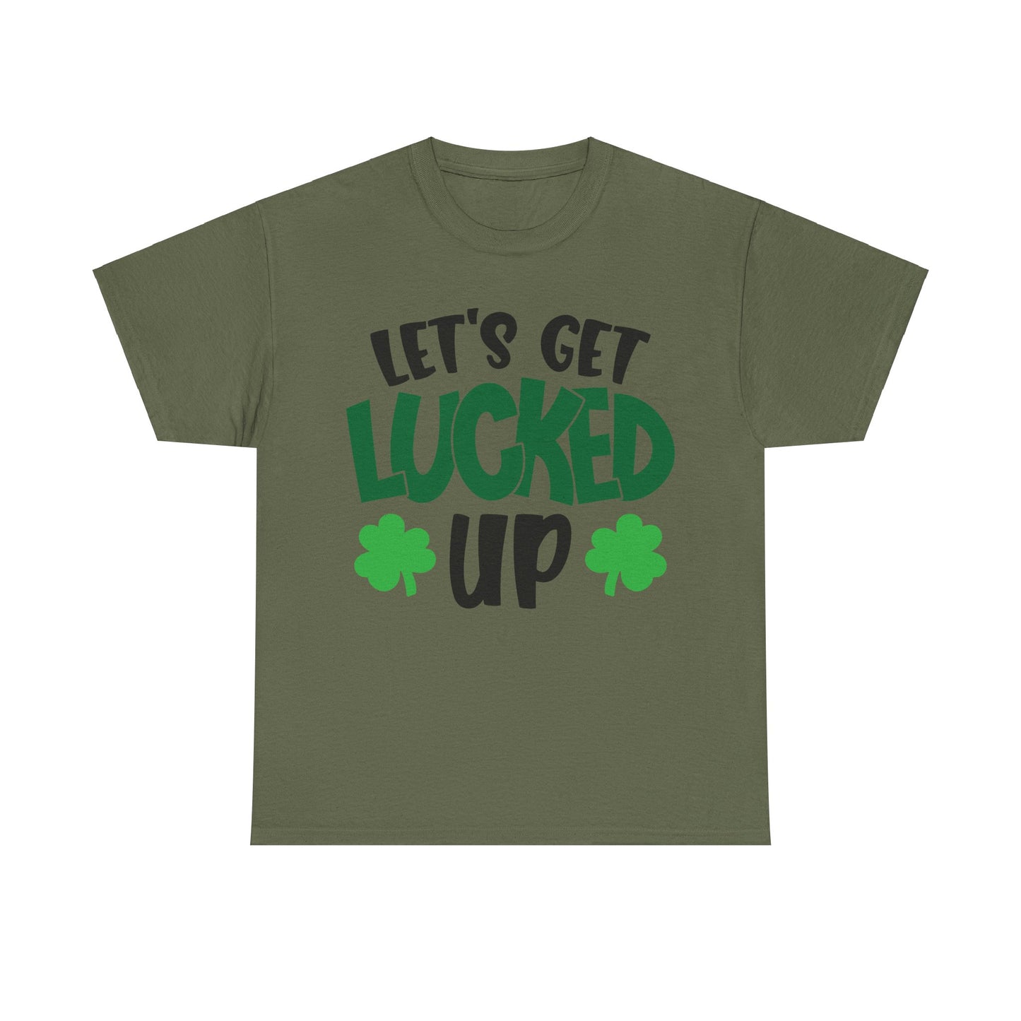 St. Patrick's Day Unisex Heavy Cotton Tee, Let's Get Lucked Up Shirt, Party Tee, Holiday Gift, Casual Wear, Fun T-shirt