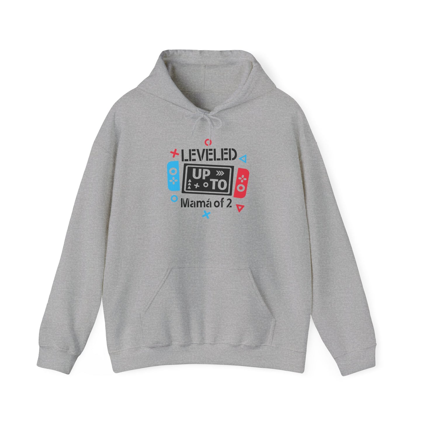 Gaming Mom Hooded Sweatshirt - "LEVELLED UP Mamá of 2"