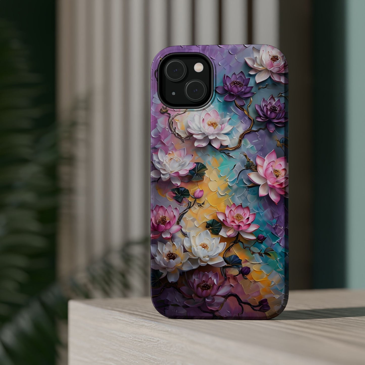 Floral Magnetic Phone Case, Unique Smartphone Accessory, Botanical Design, Gift for Her, Nature Lover, Spring Decor