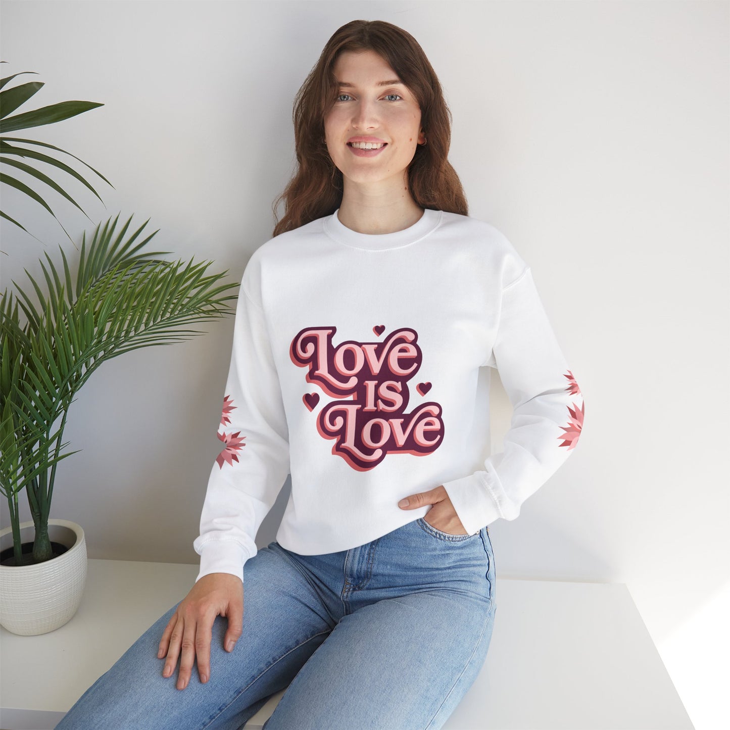 Love is Love Unisex Sweatshirt - Pride Apparel, LGBTQ+ Gift, Valentine's Day, Casual Wear, Crewneck Sweatshirt