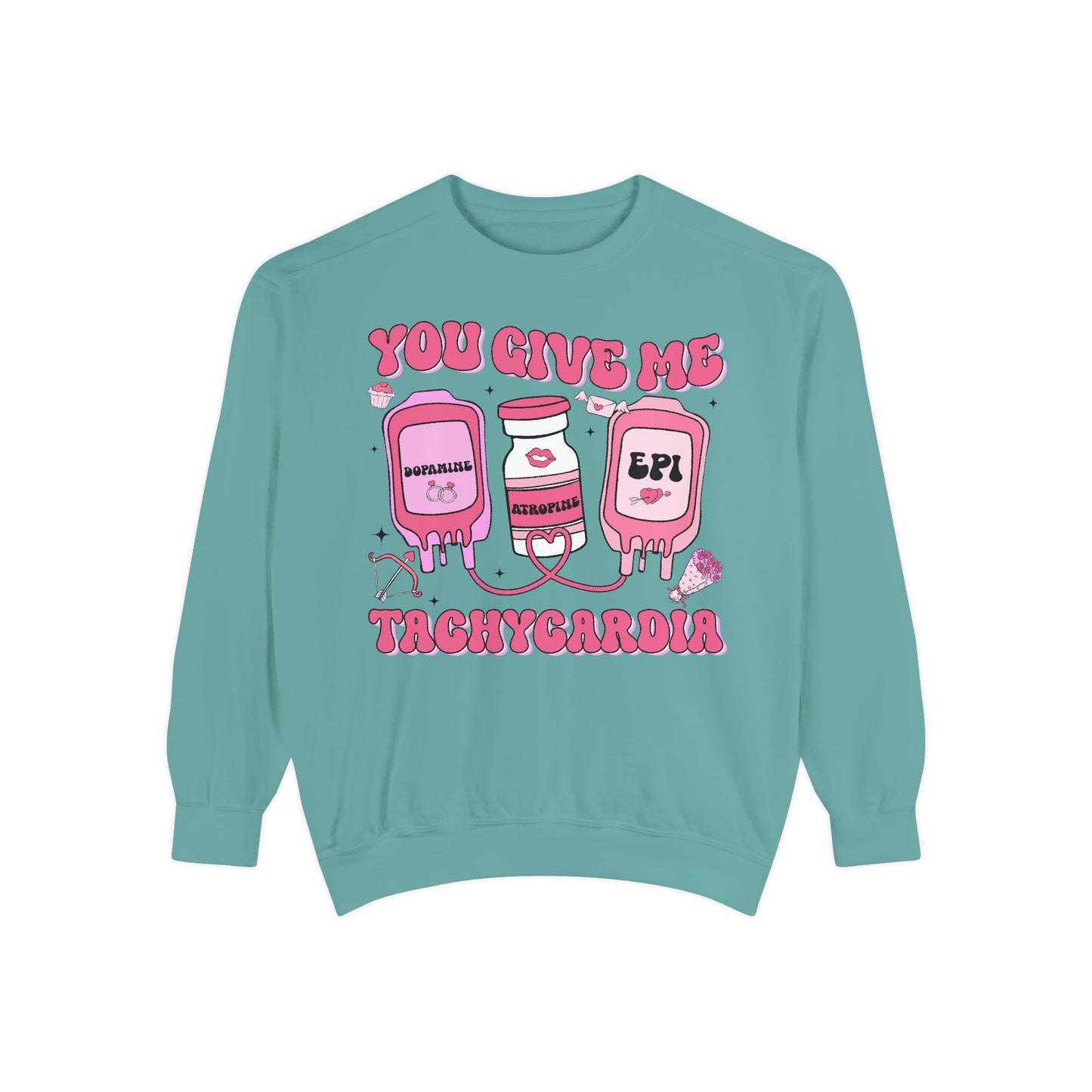 Heartbeat Sweatshirt, Cute 'You Give Me Tachycardia', Cozy Pullover, Valentine's Day Gift, Trendy Top