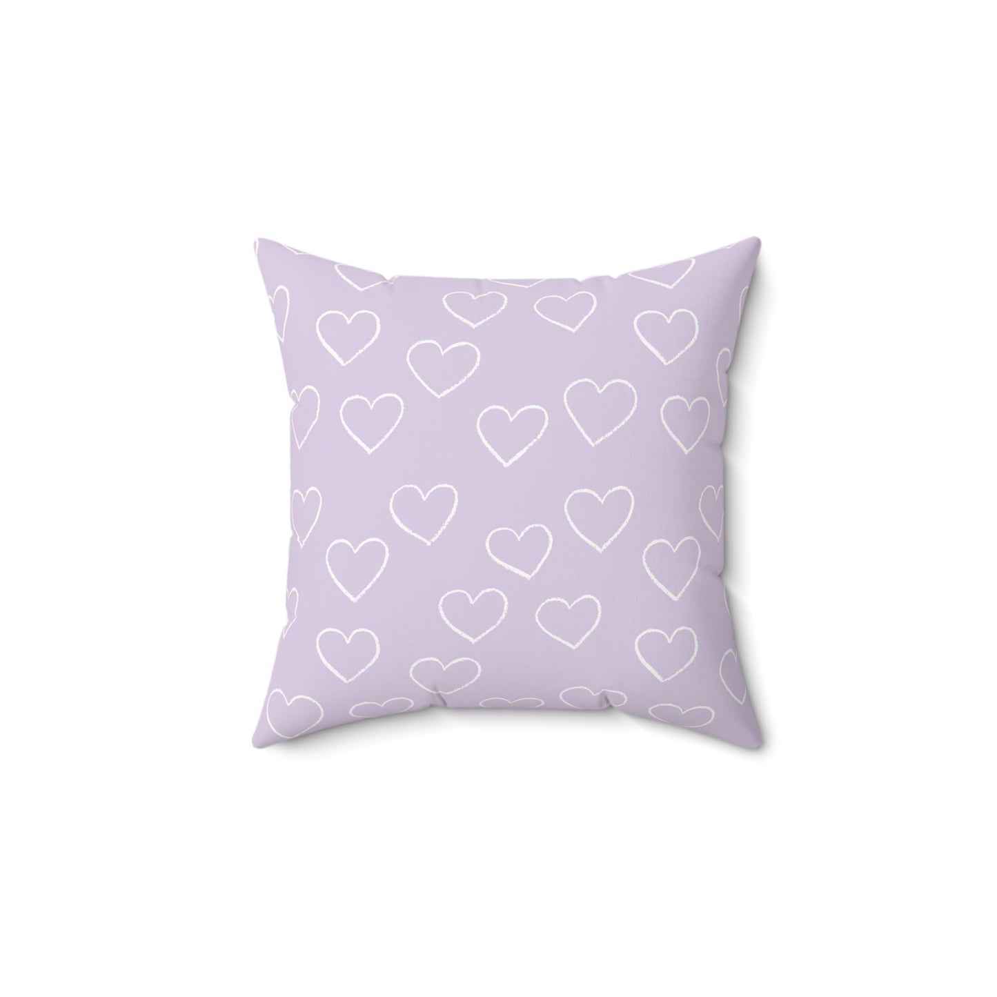 Purple Heart Design Spun Polyester Square Pillow - Kids Pillow, Her Gift, Room Pillow, Heart Design