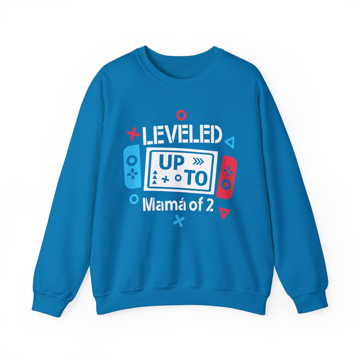 Gaming Mom Crewneck Sweatshirt - "Leveled Up to Mama of 2"