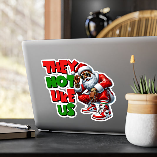 Festive Santa Vinyl Decals - "They Not Like Us" Stickers for Holiday Decor