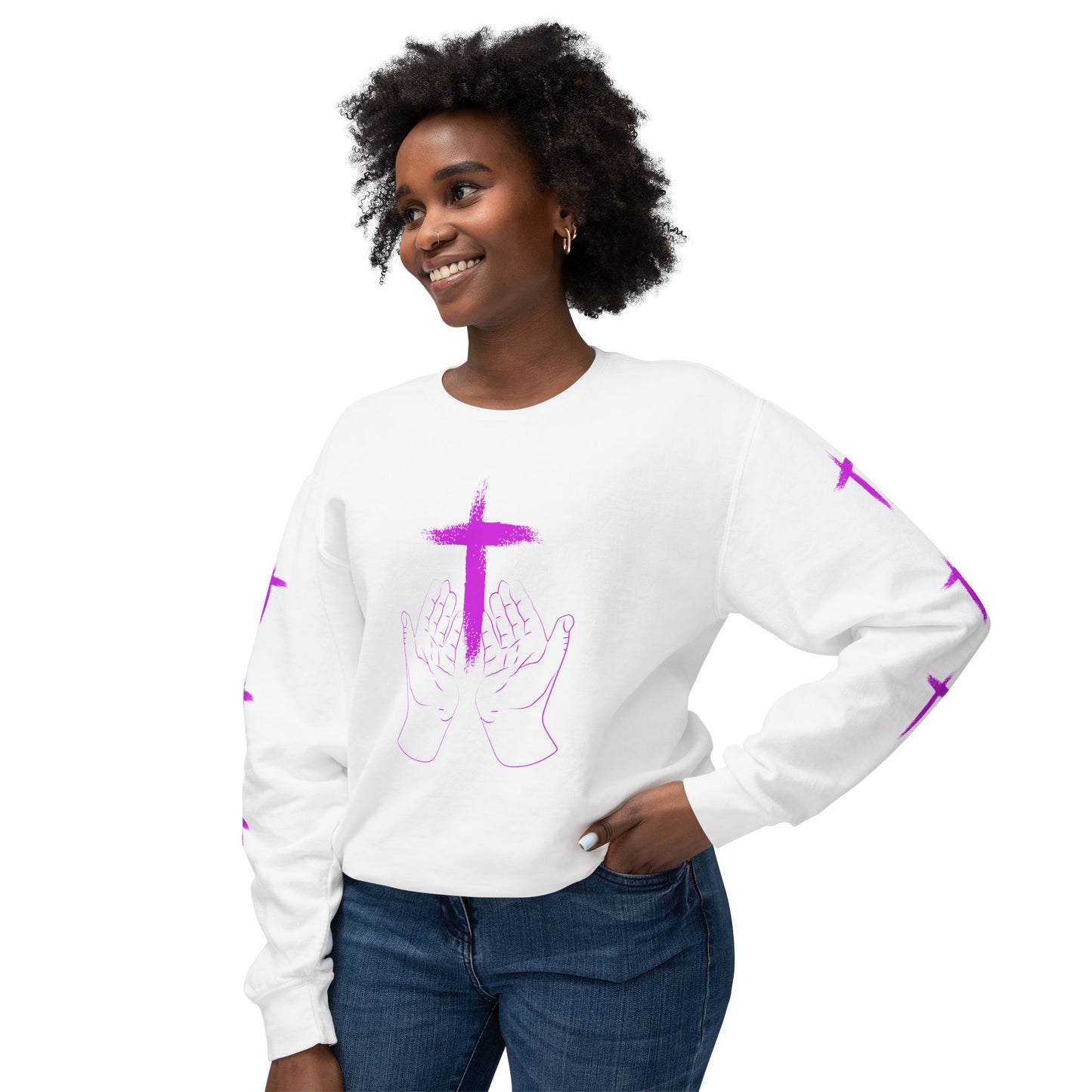 Faith-Inspired Unisex Crewneck Sweatshirt, Spiritual Gift, Christian Apparel, Casual Wear, Church, Everyday Comfort,Just pray