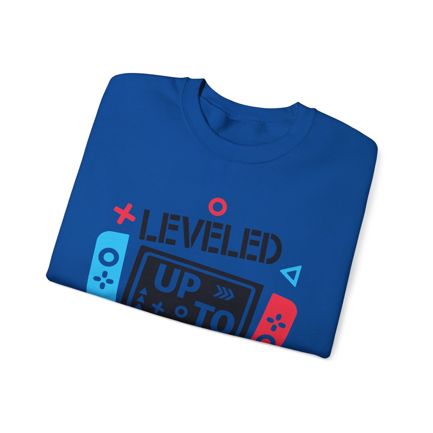 'Leveled Up to Dad' Unisex Crewneck Sweatshirt for Gamers