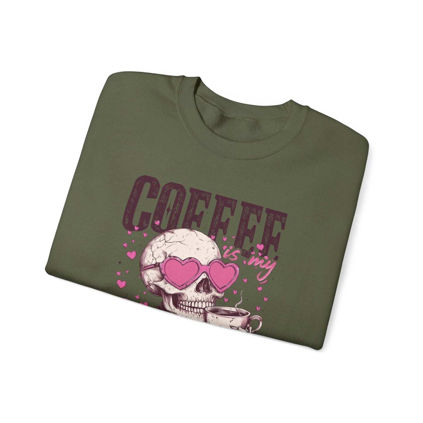 Coffee is My Valentine Crewneck Sweatshirt - Cozy Unisex Pullover for Coffee Lovers