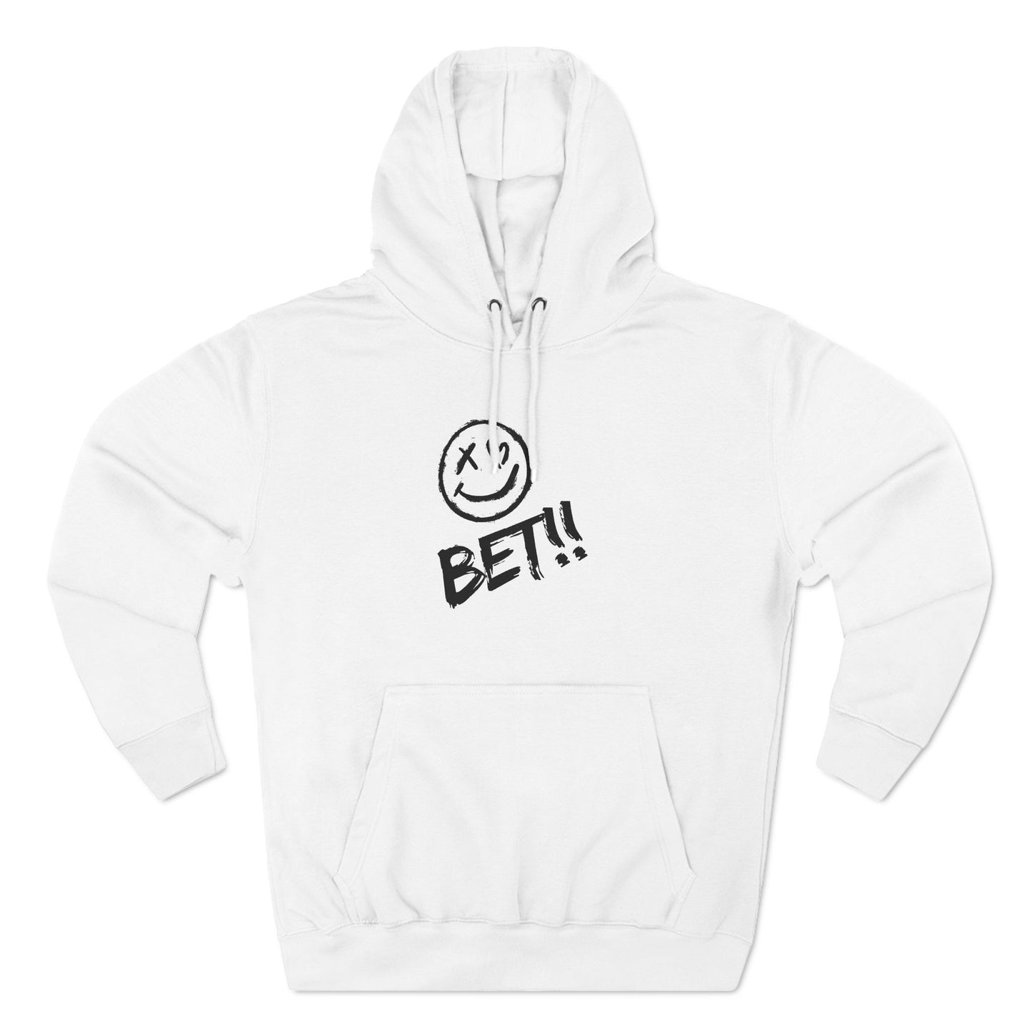 Smiley Bet Fleece Hoodie - Casual Fun, Relaxing, Sports Events, Everyday Wear - Cozy Sweatshirt, Unisex Hoodie