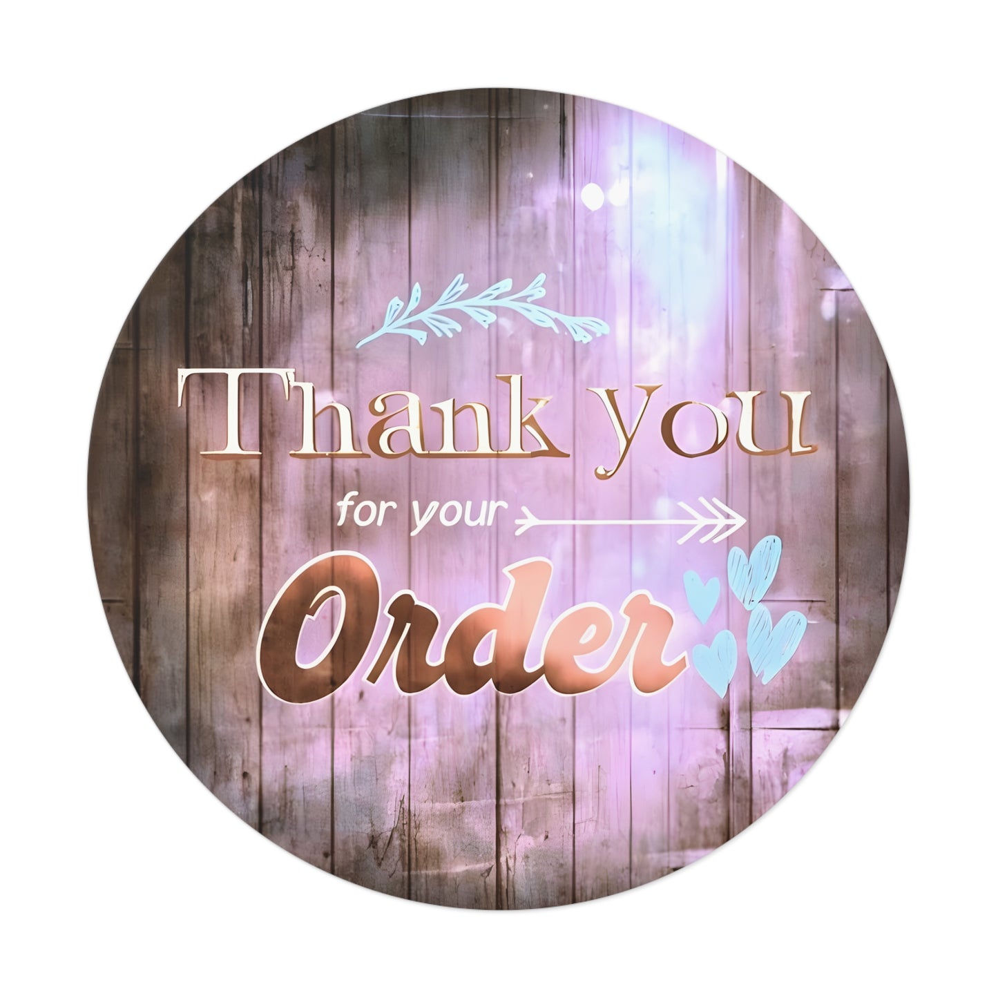 Thank You for Your Order Round Vinyl Stickers, Cute Sticker Pack for Gifts, Handcrafted Thank You Stickers, Wedding Favor Stickers, Business