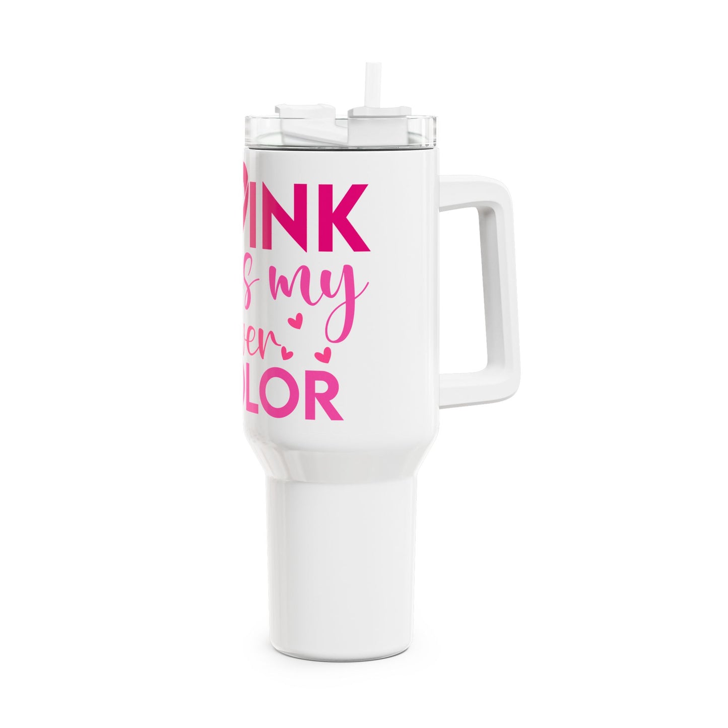 Empowering Pink 40oz Tumbler - Perfect for Breast Cancer Awareness, Gifts, Sports, Travel, and Everyday Hydration, Stylish Drinkware