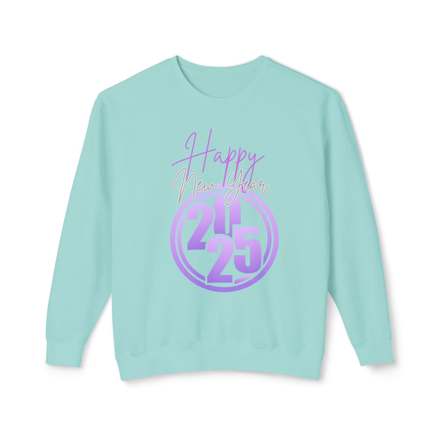 Happy New Year 2025 Unisex Lightweight Crewneck Sweatshirt, Cozy Casual Wear, Perfect NYE Gift, Celebration Apparel, Winter Layering