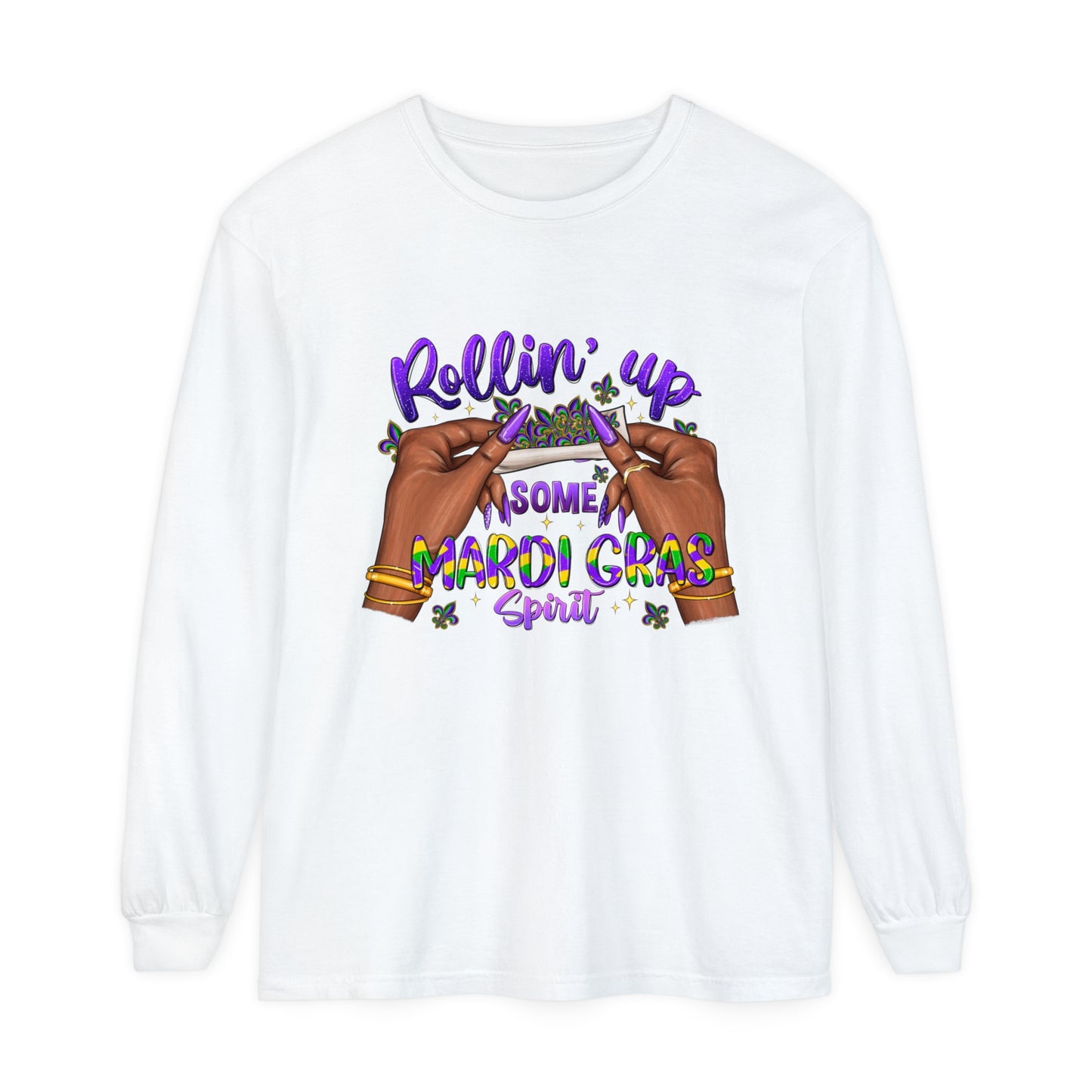 Mardi Gras Long Sleeve T-Shirt, Fun Mardi Gras 2024 Apparel, Unisex Party Tee, Gifts for Mardi Gras Enthusiasts, Festival Wear